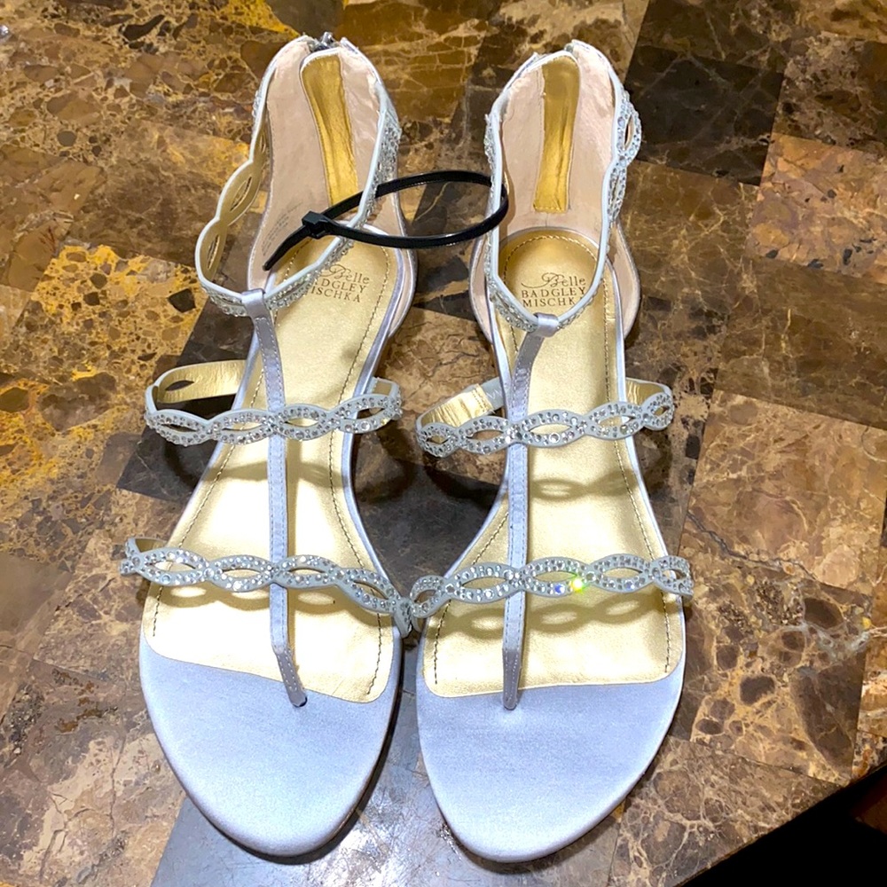 Belle Badgley Mischka Sliver Sandals
